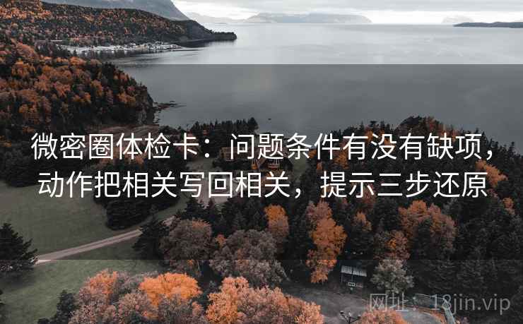 微密圈体检卡：问题条件有没有缺项，动作把相关写回相关，提示三步还原  第2张