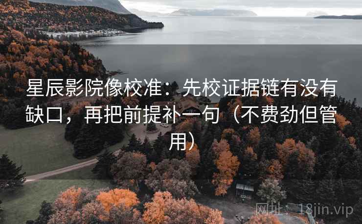 星辰影院像校准：先校证据链有没有缺口，再把前提补一句（不费劲但管用）